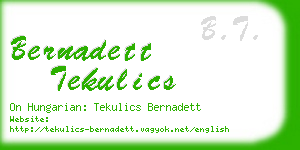 bernadett tekulics business card